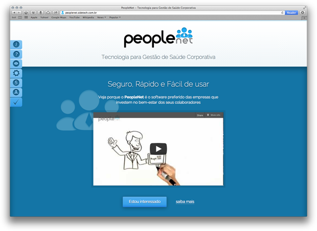 Screenshot do novo website PeopleNet