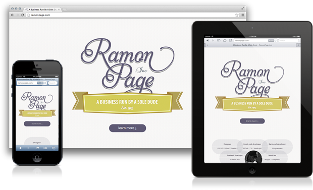 Screenshots do site RamonPage.com
